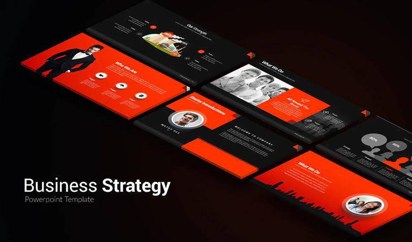 Modern Business Strategy Powerpoint Template PowerPoint Design Ideas