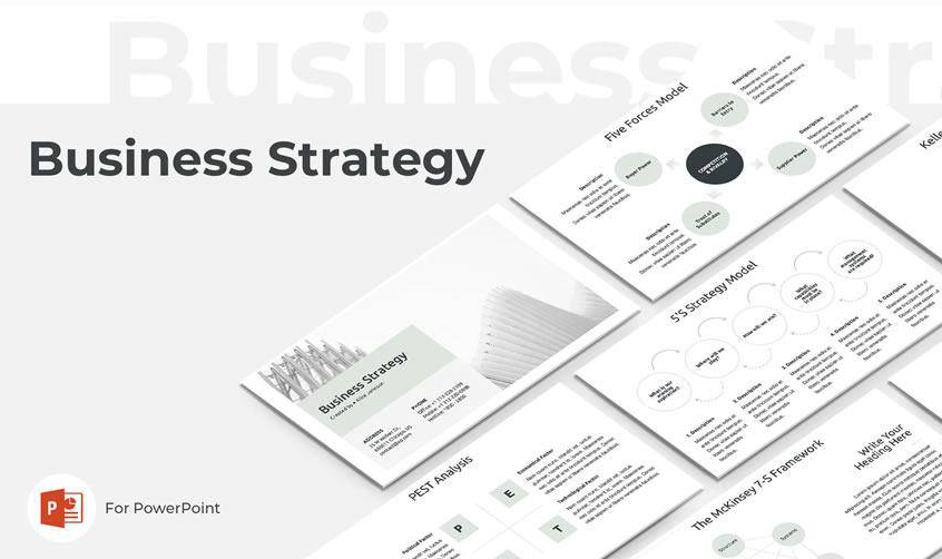 Business Strategy PowerPoint Template PowerPoint Design Ideas