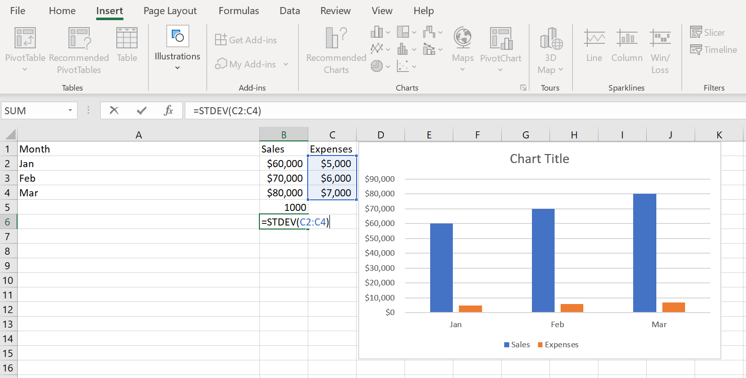 How to Add Error Bars in Excel & Google Sheets